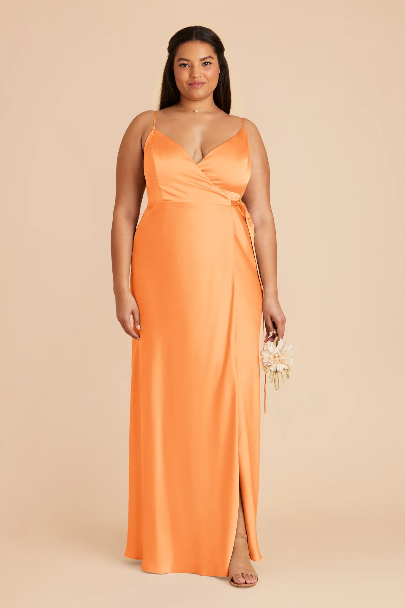 Cindy Matte Satin Dress - Apricot sold by Birdy Grey product image thumbnail 2