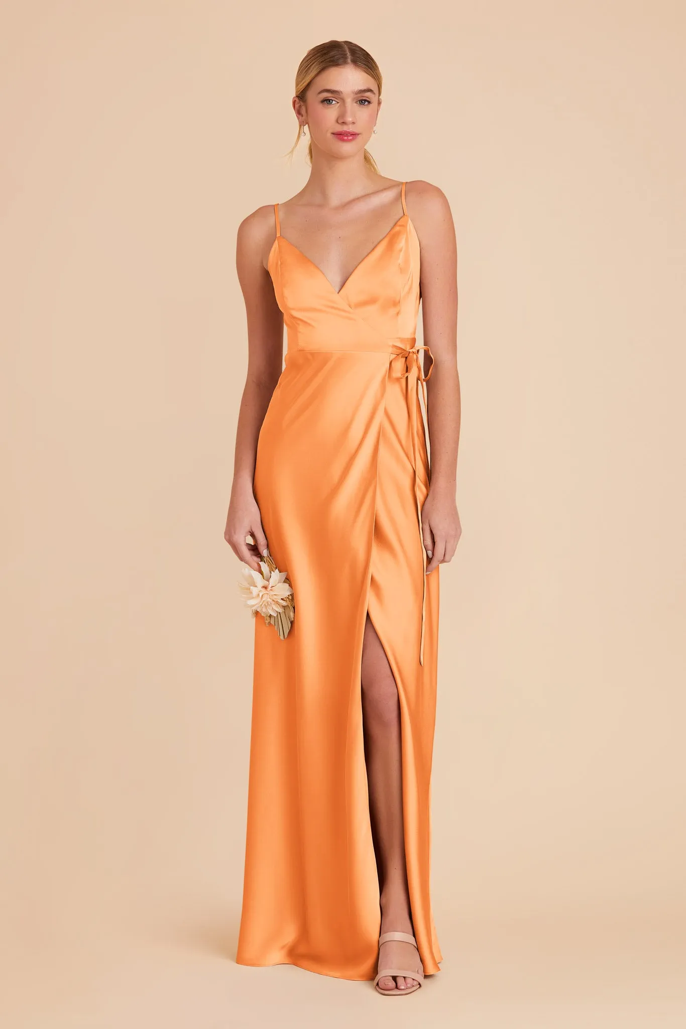 Cindy Matte Satin Dress - Apricot sold by Birdy Grey product image thumbnail 3