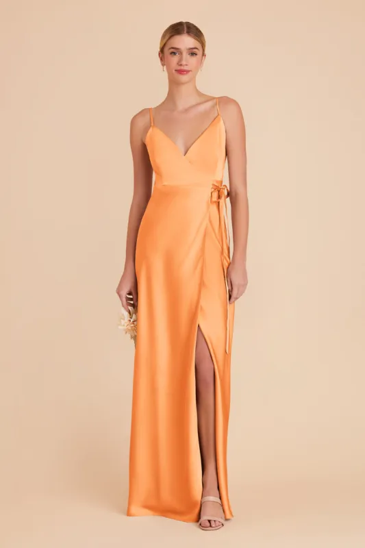Cindy Matte Satin Dress - Apricot sold by Birdy Grey
