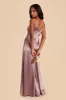 Catherine Shiny Satin Dress - Dark Mauve sold by Birdy Grey