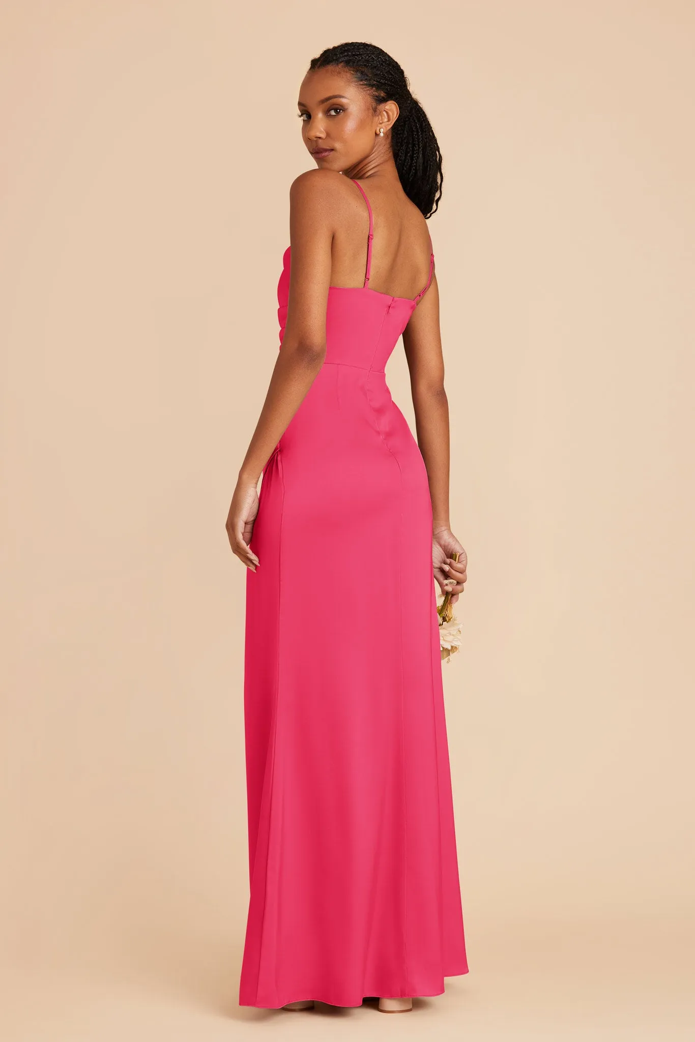 Lydia Matte Satin Dress - Fuchsia sold by Birdy Grey product image thumbnail 4