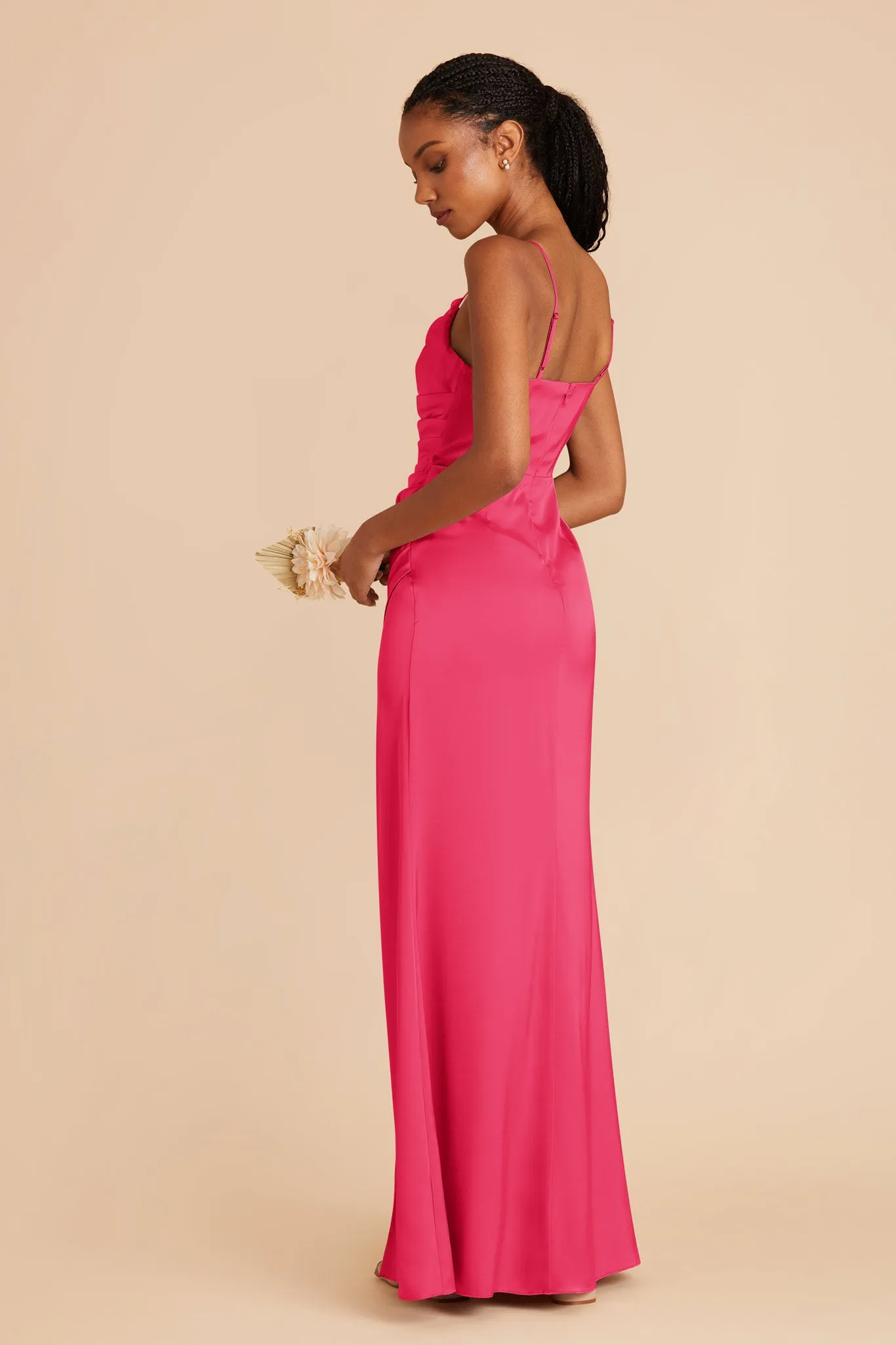 Lydia Matte Satin Dress - Fuchsia sold by Birdy Grey product image thumbnail 5