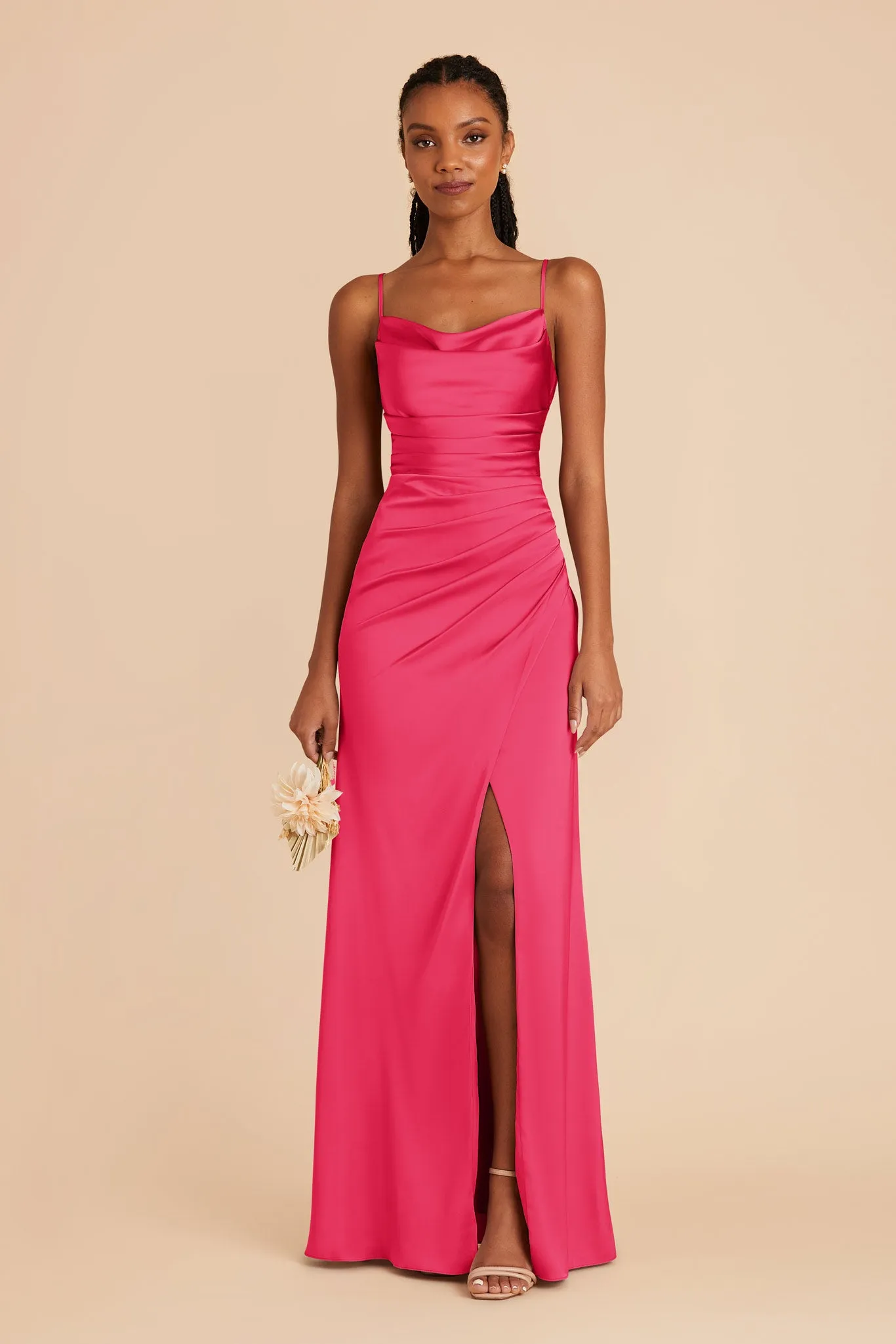 Lydia Matte Satin Dress - Fuchsia sold by Birdy Grey product image thumbnail 3