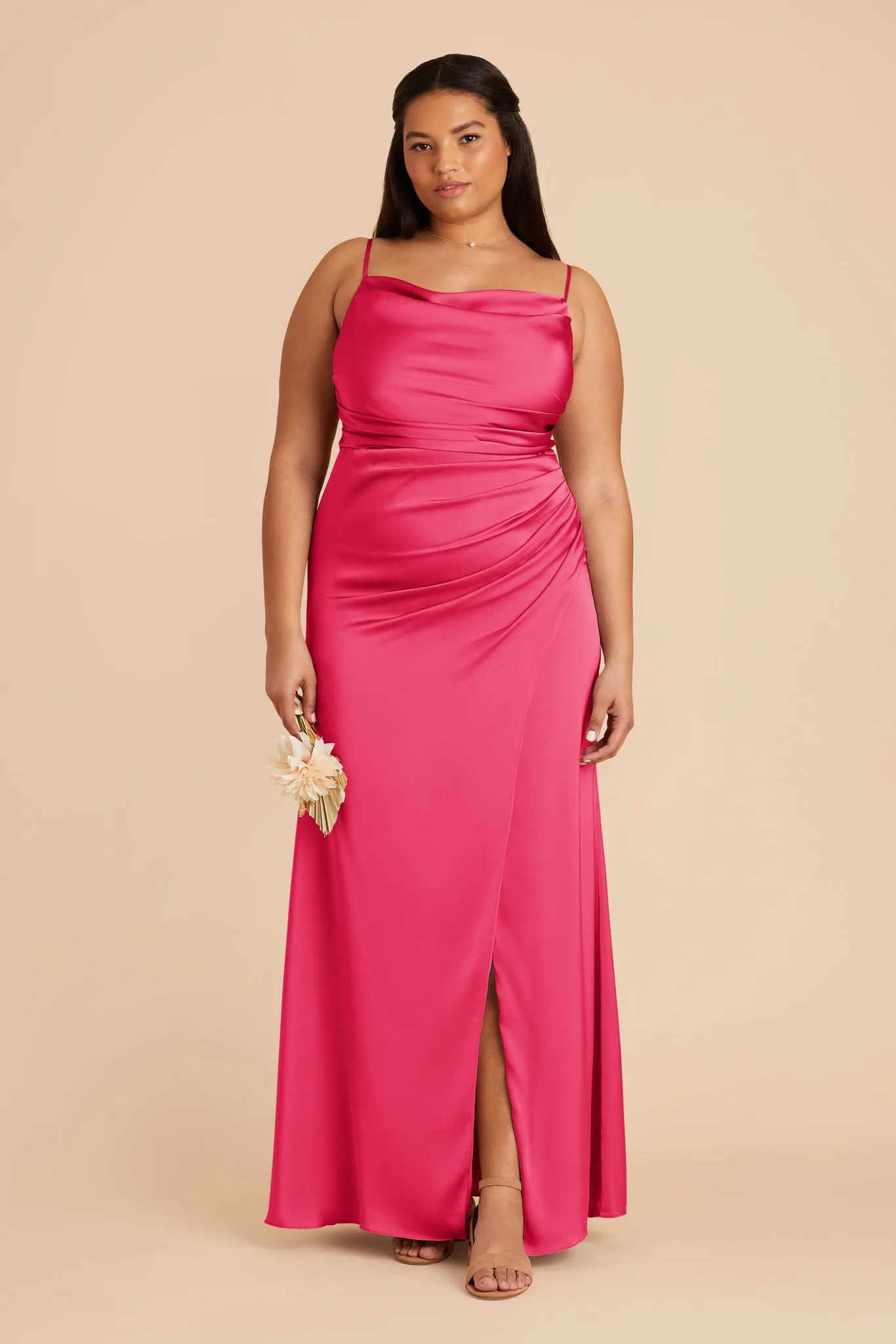 Lydia Matte Satin Dress - Fuchsia sold by Birdy Grey product image thumbnail 2
