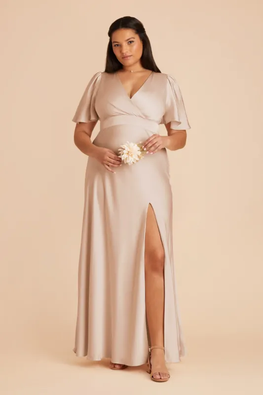 Marni Matte Satin Dress - Taupe sold by Birdy Grey