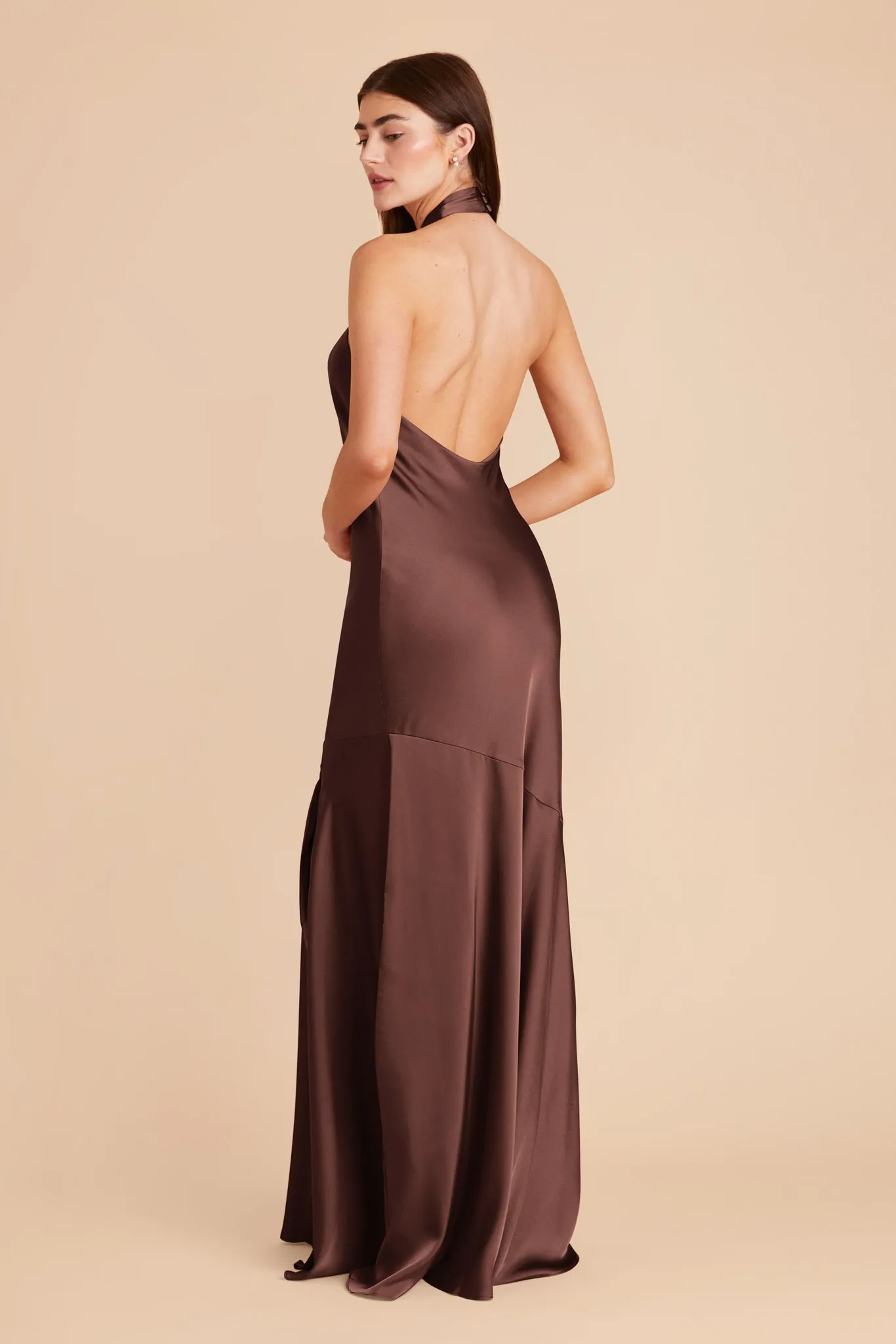 Stephanie Matte Satin Dress - Chocolate Brown sold by Birdy Grey product image thumbnail 5