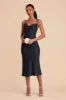 Lisa Matte Satin Midi Dress - Navy sold by Birdy Grey