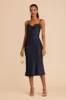 Lisa Matte Satin Midi Dress - Navy sold by Birdy Grey