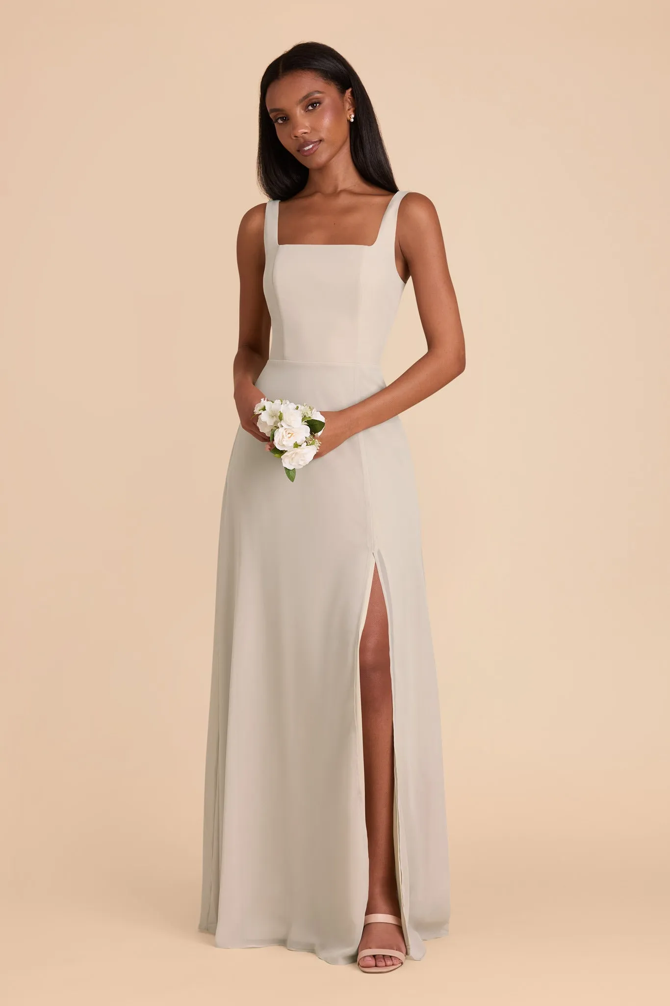 Alex Convertible Dress Chiffon - Neutral Champagne sold by Birdy Grey