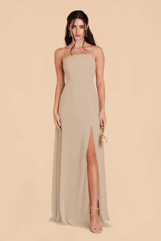 Chris Convertible Chiffon Dress - Almond sold by Birdy Grey