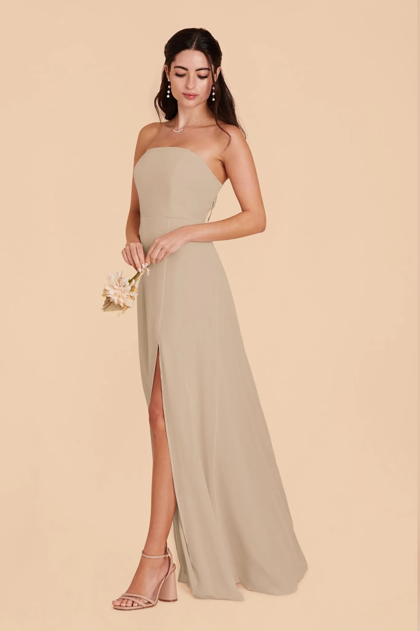 Chris Convertible Chiffon Dress - Almond sold by Birdy Grey product image thumbnail 3