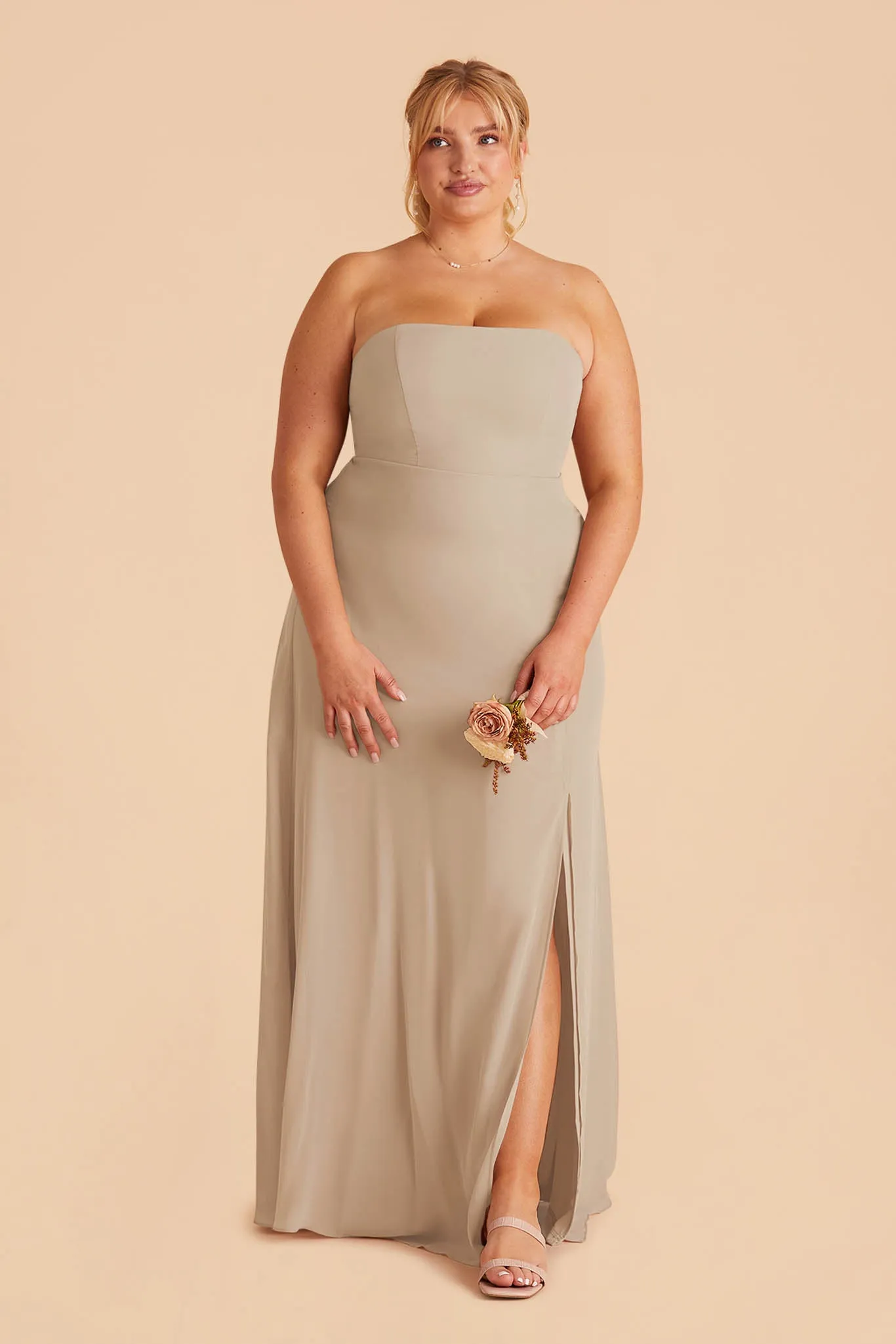 Chris Convertible Chiffon Dress - Almond sold by Birdy Grey product image thumbnail 2