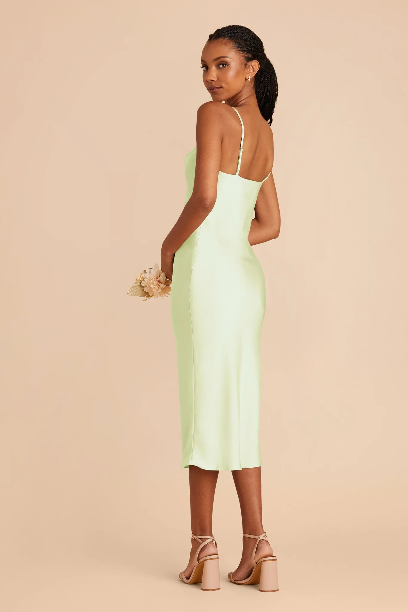 Lisa Matte Satin Midi Dress - Pale Pistachio sold by Birdy Grey product image thumbnail 5