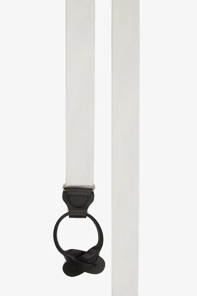 Grosgrain Suspenders By Suitshop - White sold by Birdy Grey