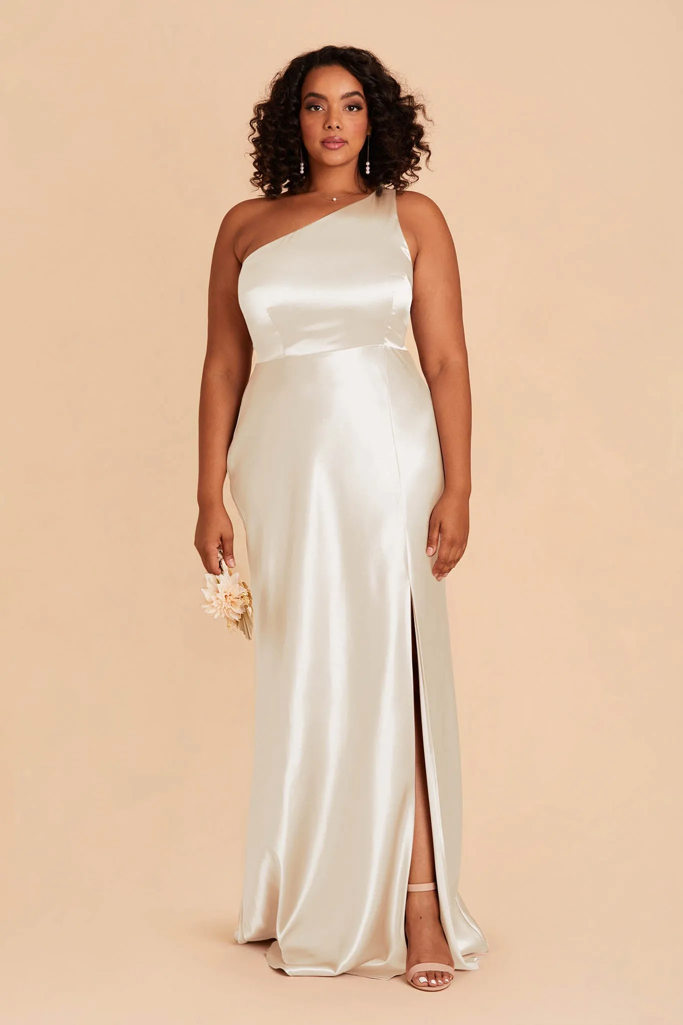 Kira Shiny Satin Dress - White sold by Birdy Grey product image thumbnail 2