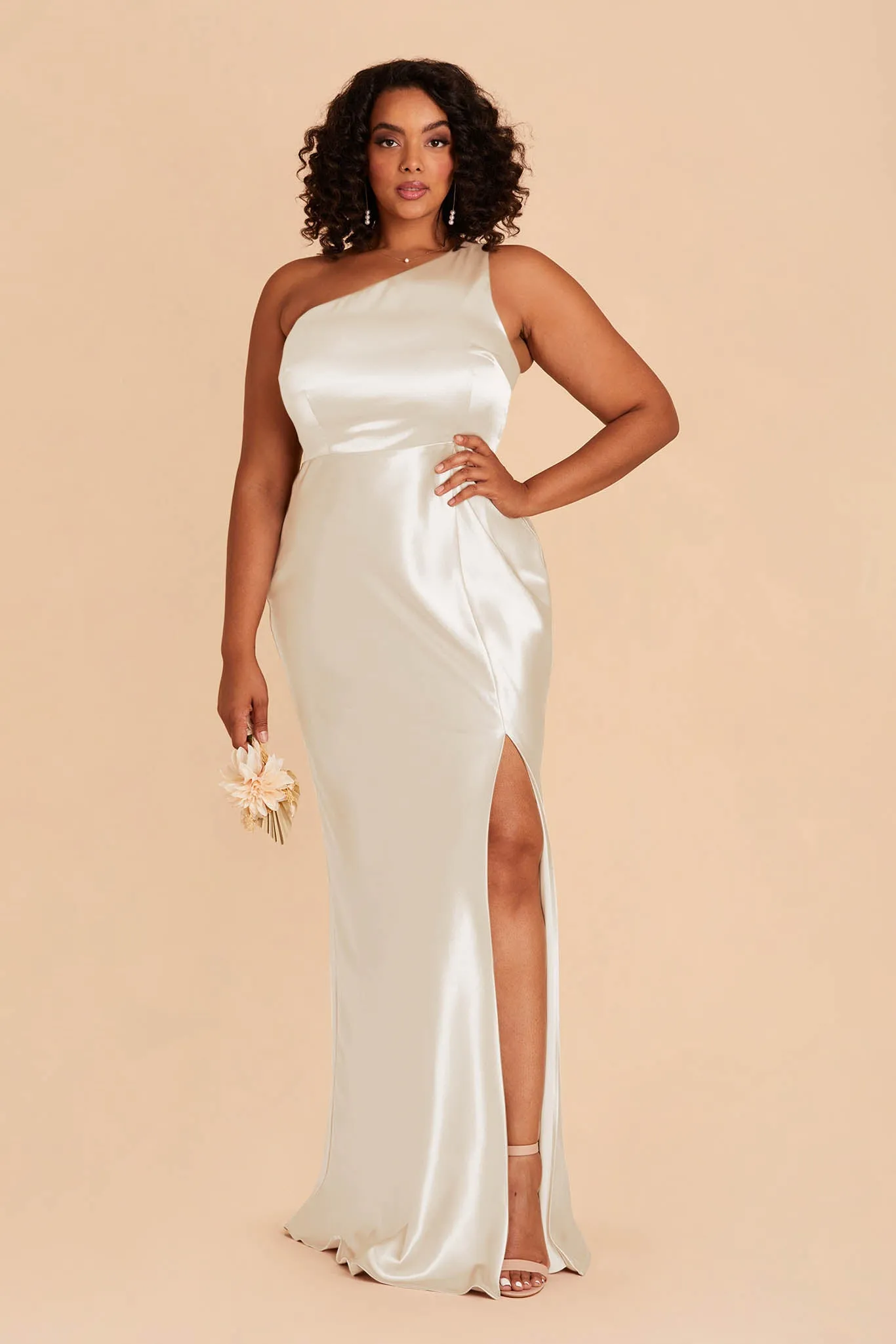 Kira Shiny Satin Dress - White sold by Birdy Grey product image thumbnail 5
