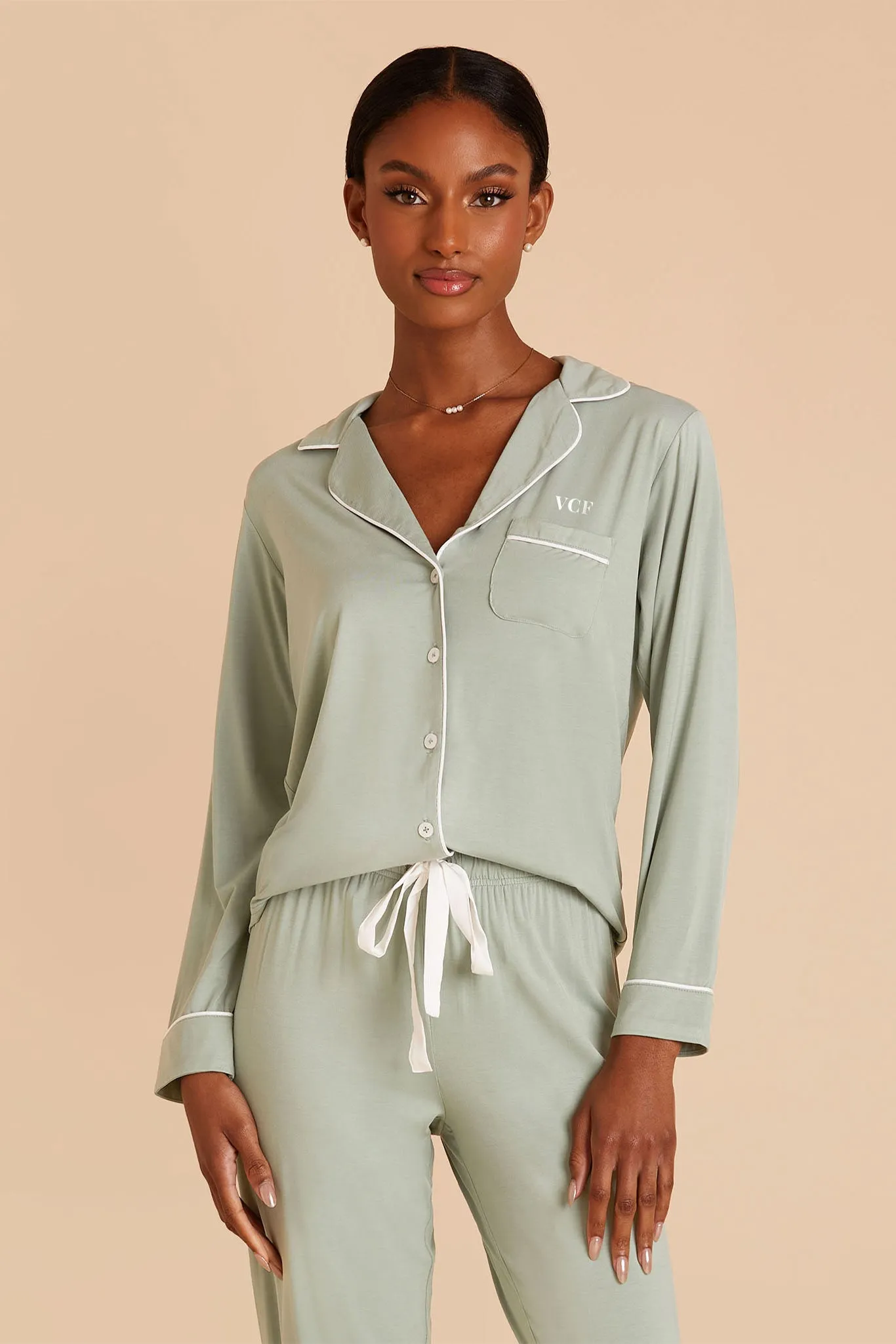 Jonny Long Sleeve Pajama and Pants Set - Black sold by Birdy Grey product image thumbnail 2
