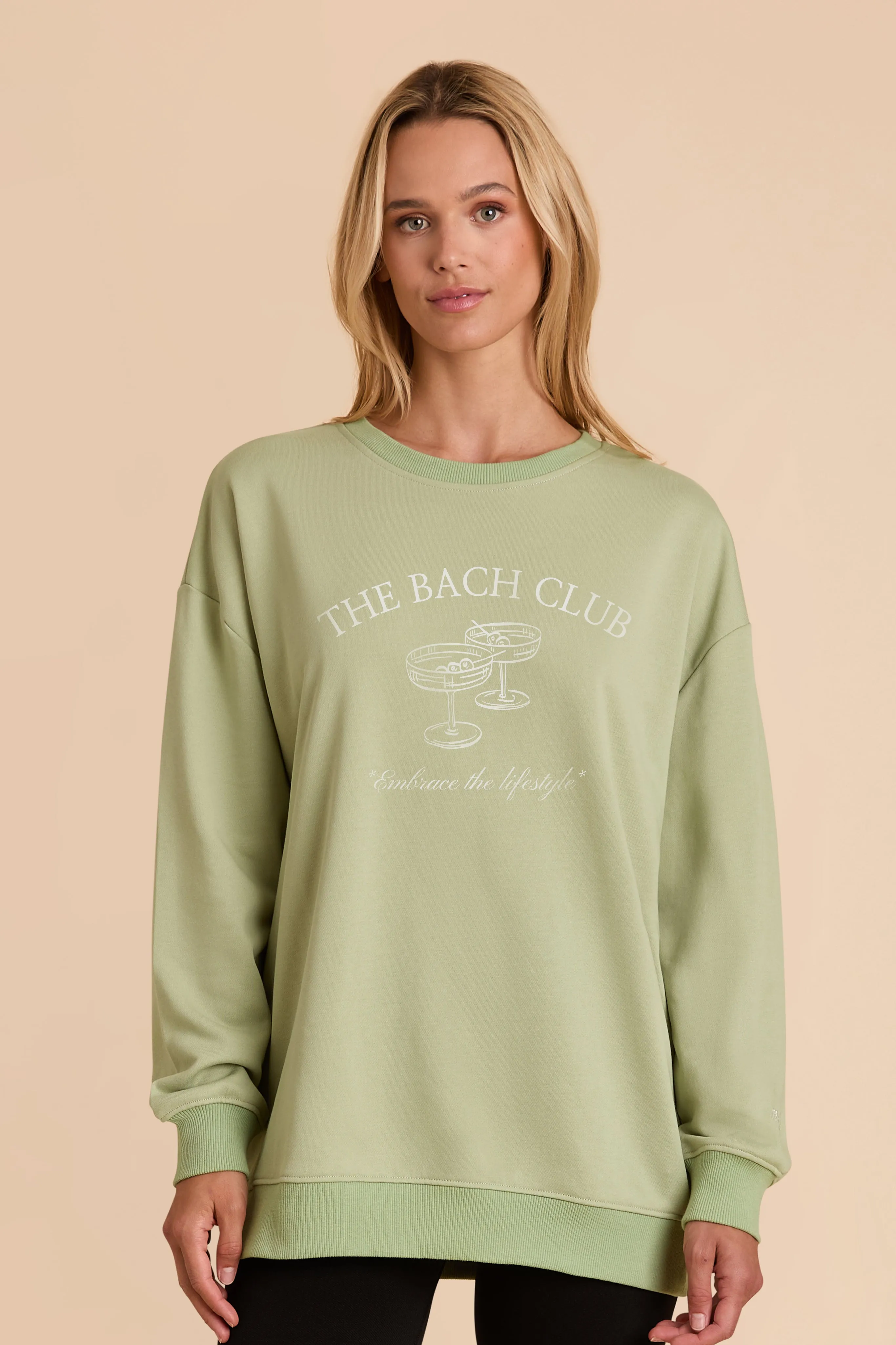 Brianne Oversized Crewneck Graphic Sweatshirt - Moss Green sold by Birdy Grey