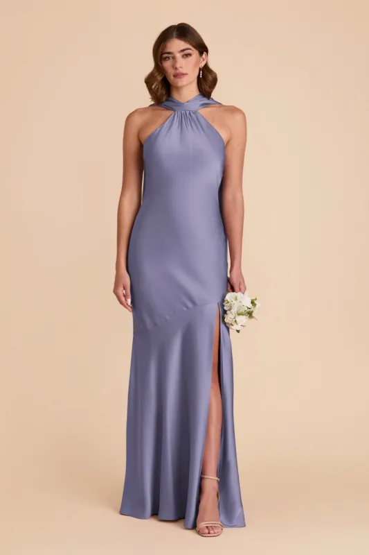 Eileen Matte Satin Dress - Wisteria sold by Birdy Grey