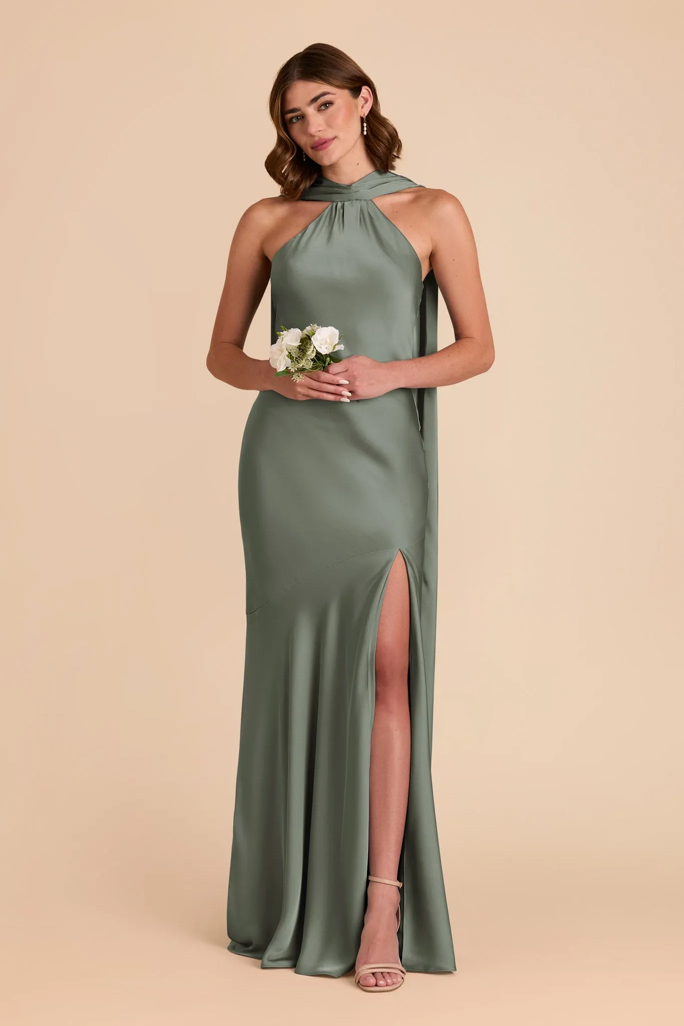 Eileen Matte Satin Dress - Sea Glass sold by Birdy Grey product image thumbnail 4