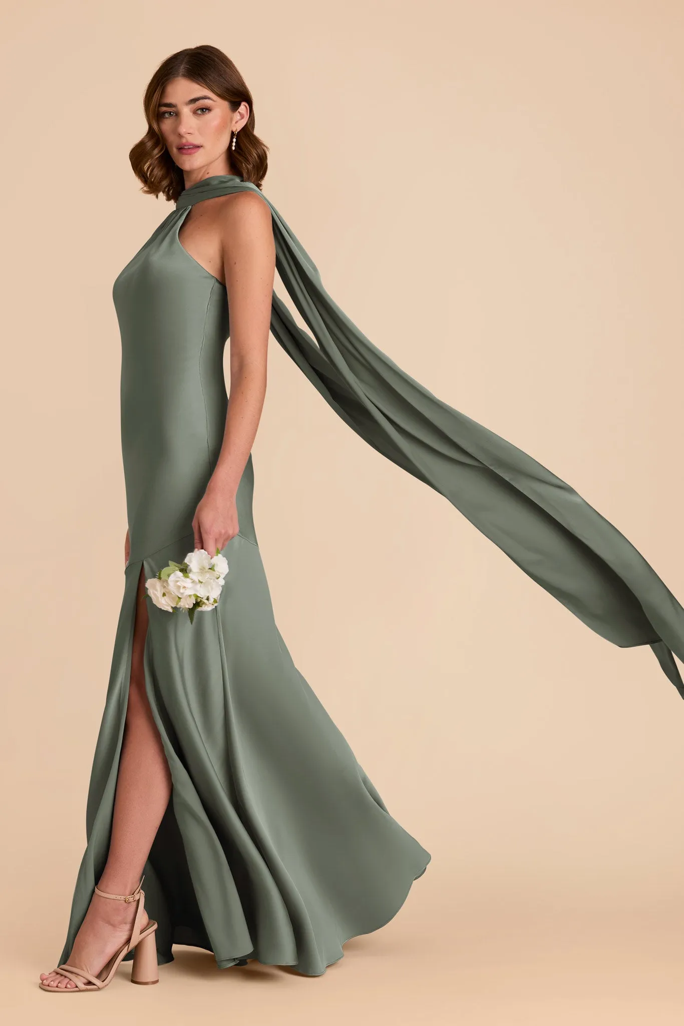 Eileen Matte Satin Dress - Sea Glass sold by Birdy Grey product image thumbnail 2