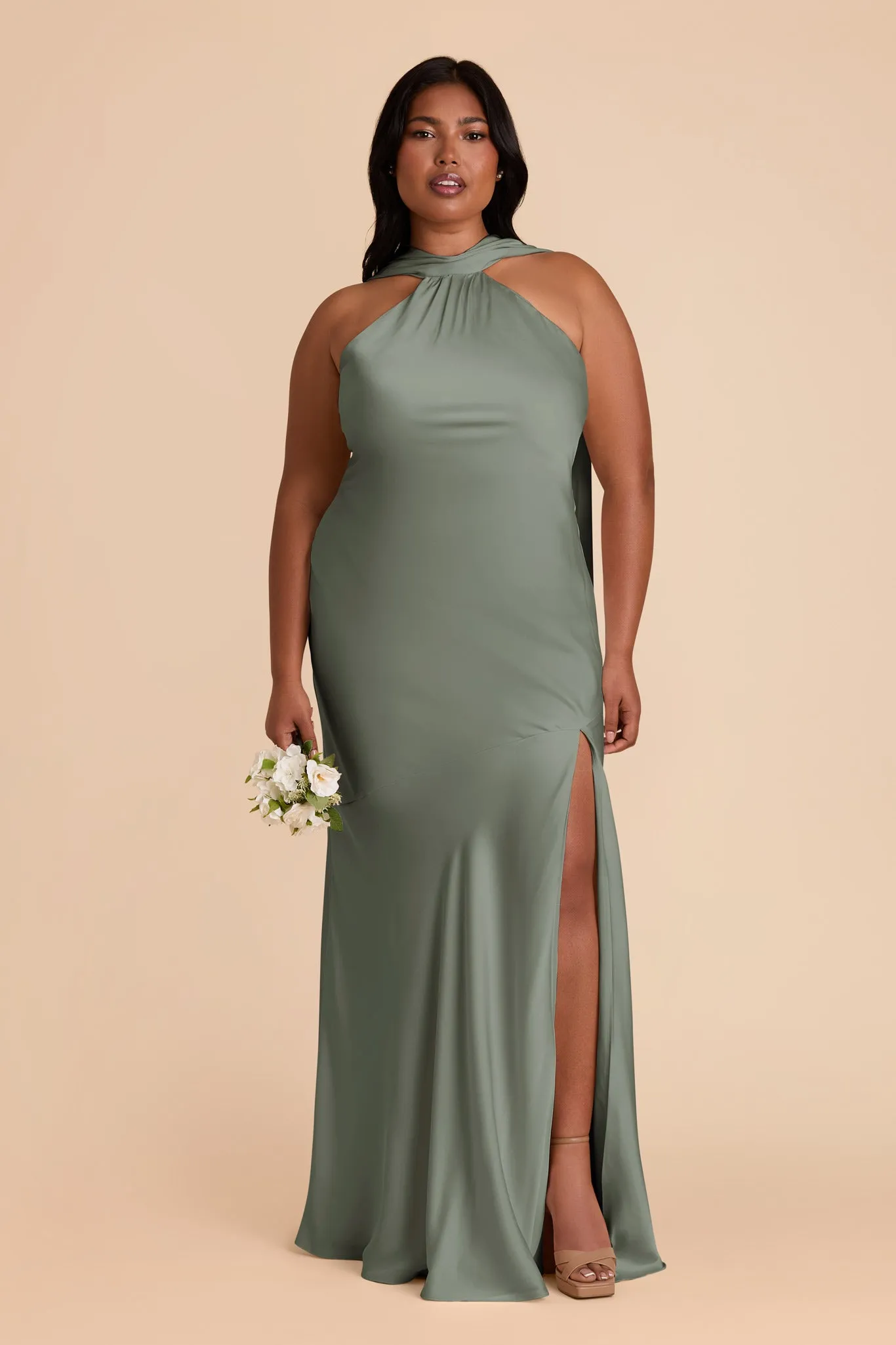 Eileen Matte Satin Dress - Sea Glass sold by Birdy Grey product image thumbnail 3