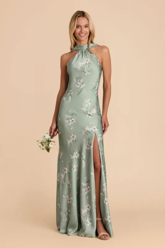 Eileen Matte Satin Dress - Sage Le Fleur sold by Birdy Grey
