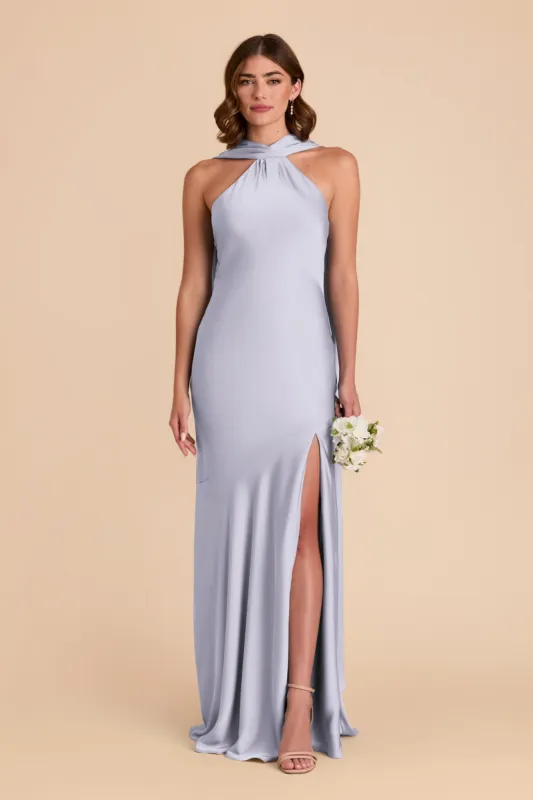 Eileen Matte Satin Dress - Periwinkle Blue sold by Birdy Grey