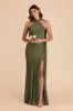 Eileen Matte Satin Dress - Olive sold by Birdy Grey