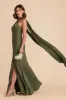 Eileen Matte Satin Dress - Olive sold by Birdy Grey