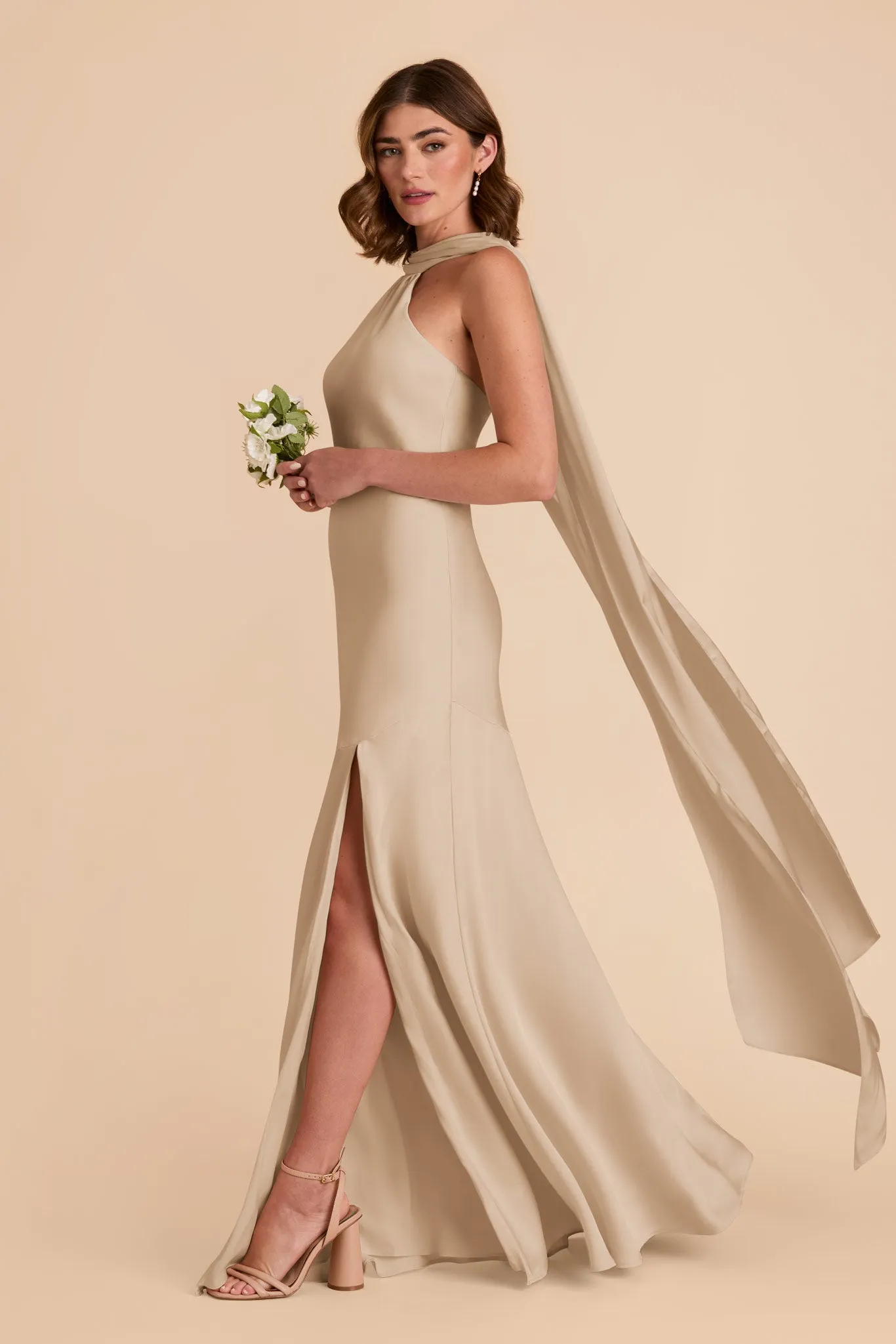 Eileen Matte Satin Dress - Neutral Champagne sold by Birdy Grey product image thumbnail 4