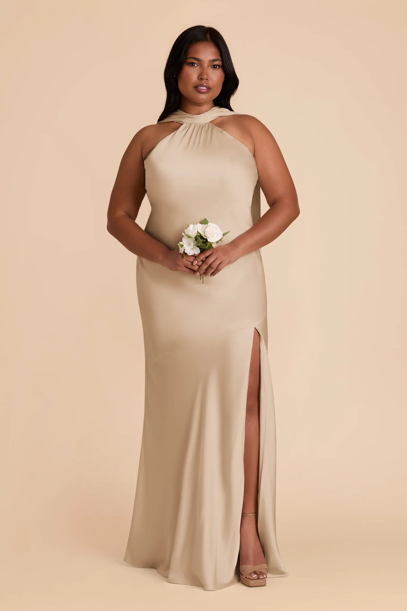 Eileen Matte Satin Dress - Neutral Champagne sold by Birdy Grey product image thumbnail 2