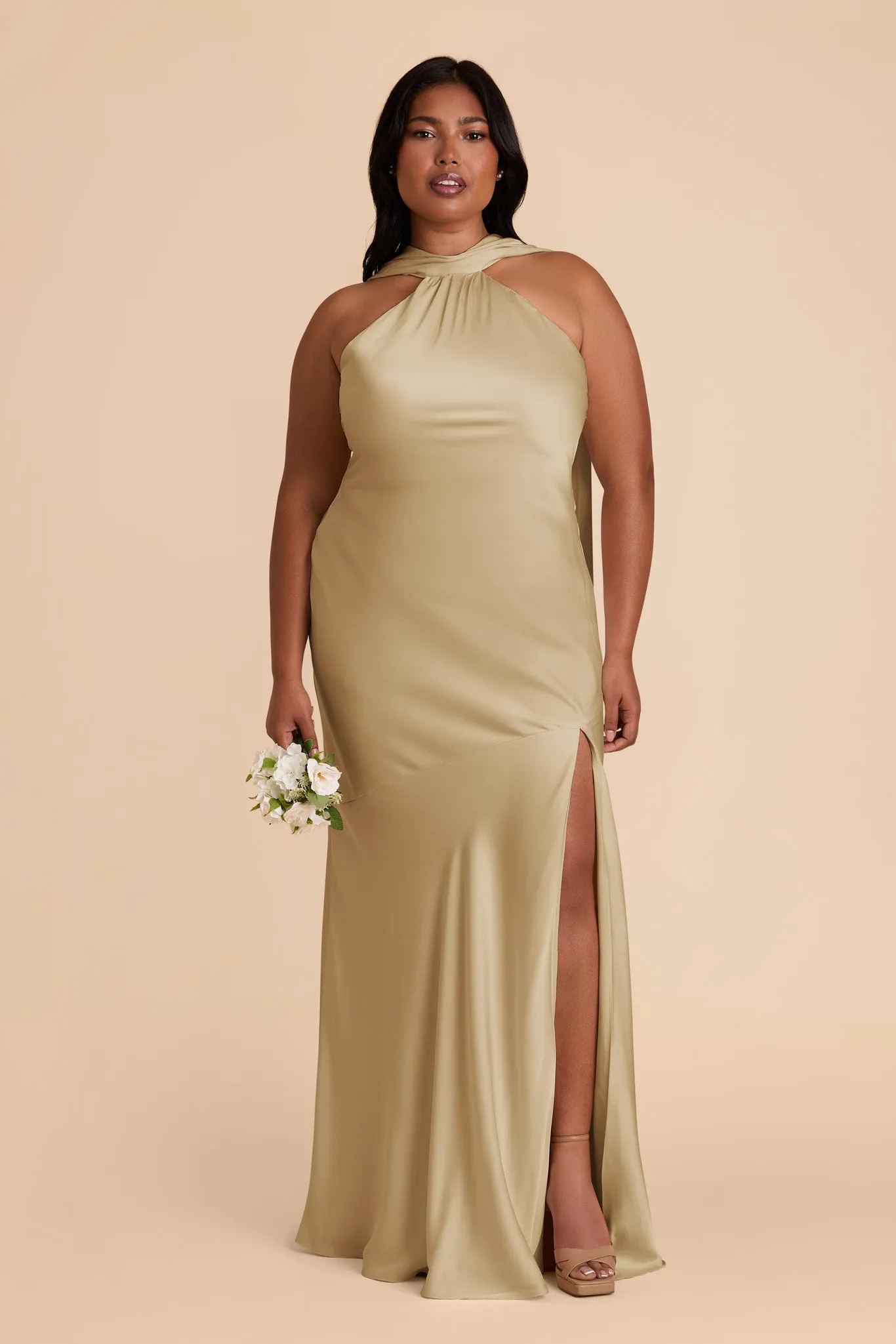 Eileen Matte Satin Dress - Moss Green sold by Birdy Grey product image thumbnail 2