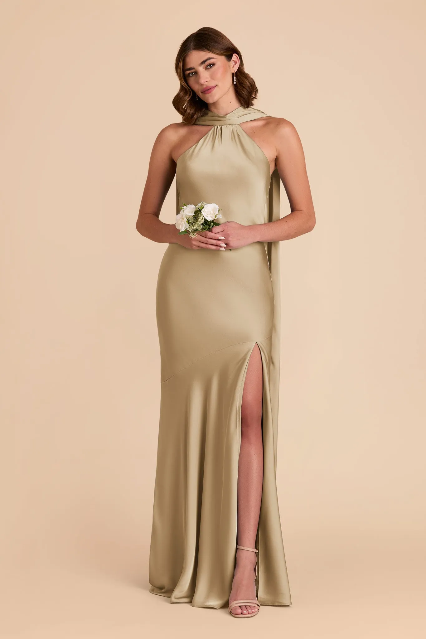 Eileen Matte Satin Dress - Moss Green sold by Birdy Grey product image thumbnail 4