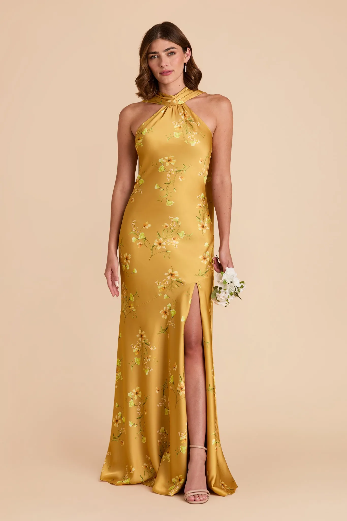 Eileen Matte Satin Dress - Marigold Le Fleur sold by Birdy Grey