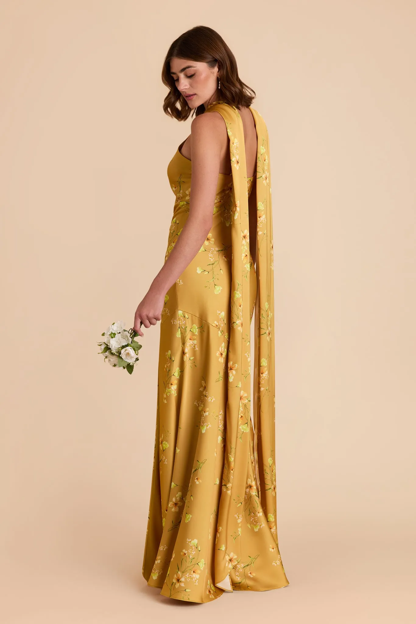 Eileen Matte Satin Dress - Marigold Le Fleur sold by Birdy Grey product image thumbnail 2