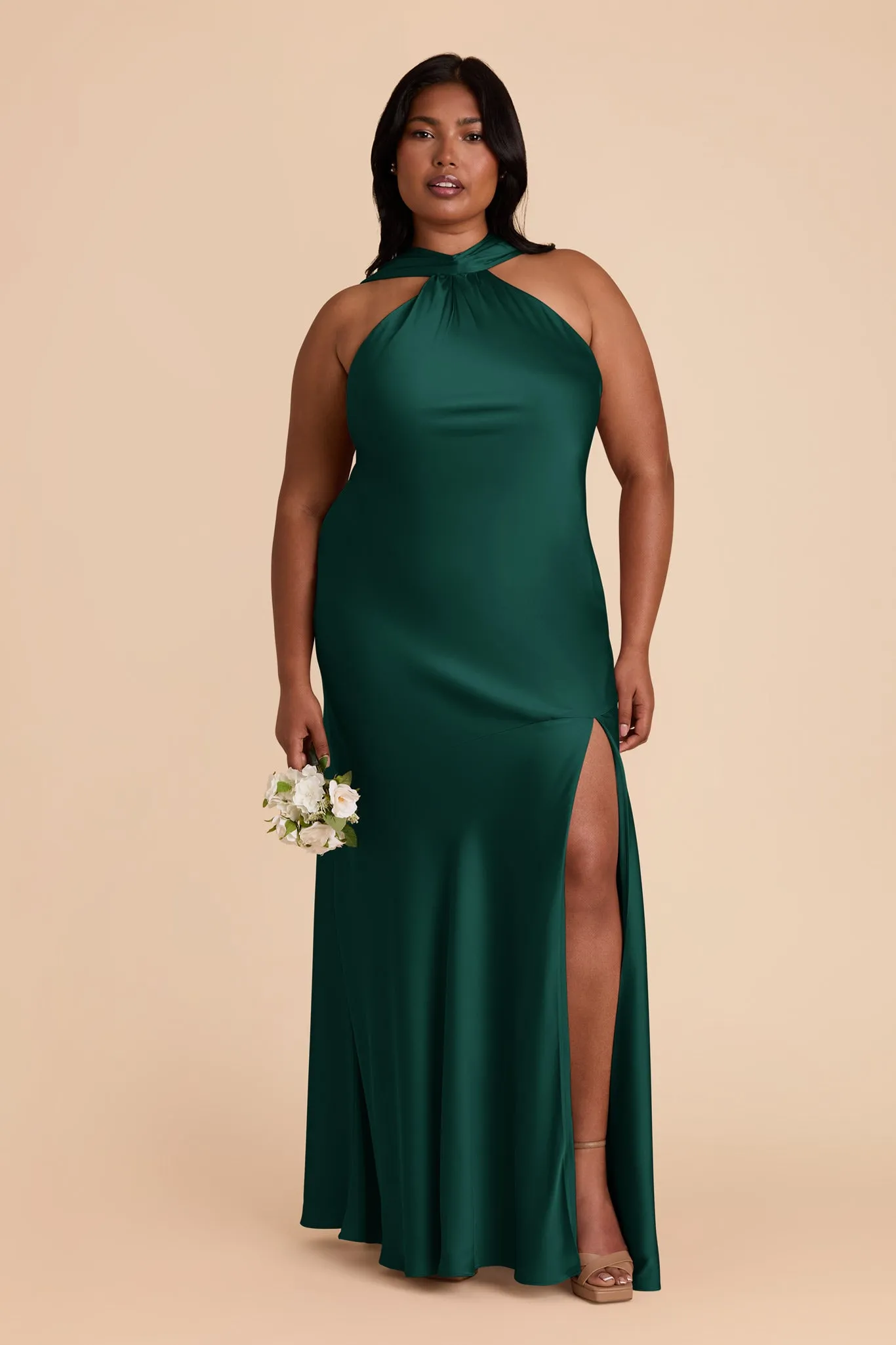 Eileen Matte Satin Dress - Emerald sold by Birdy Grey product image thumbnail 3