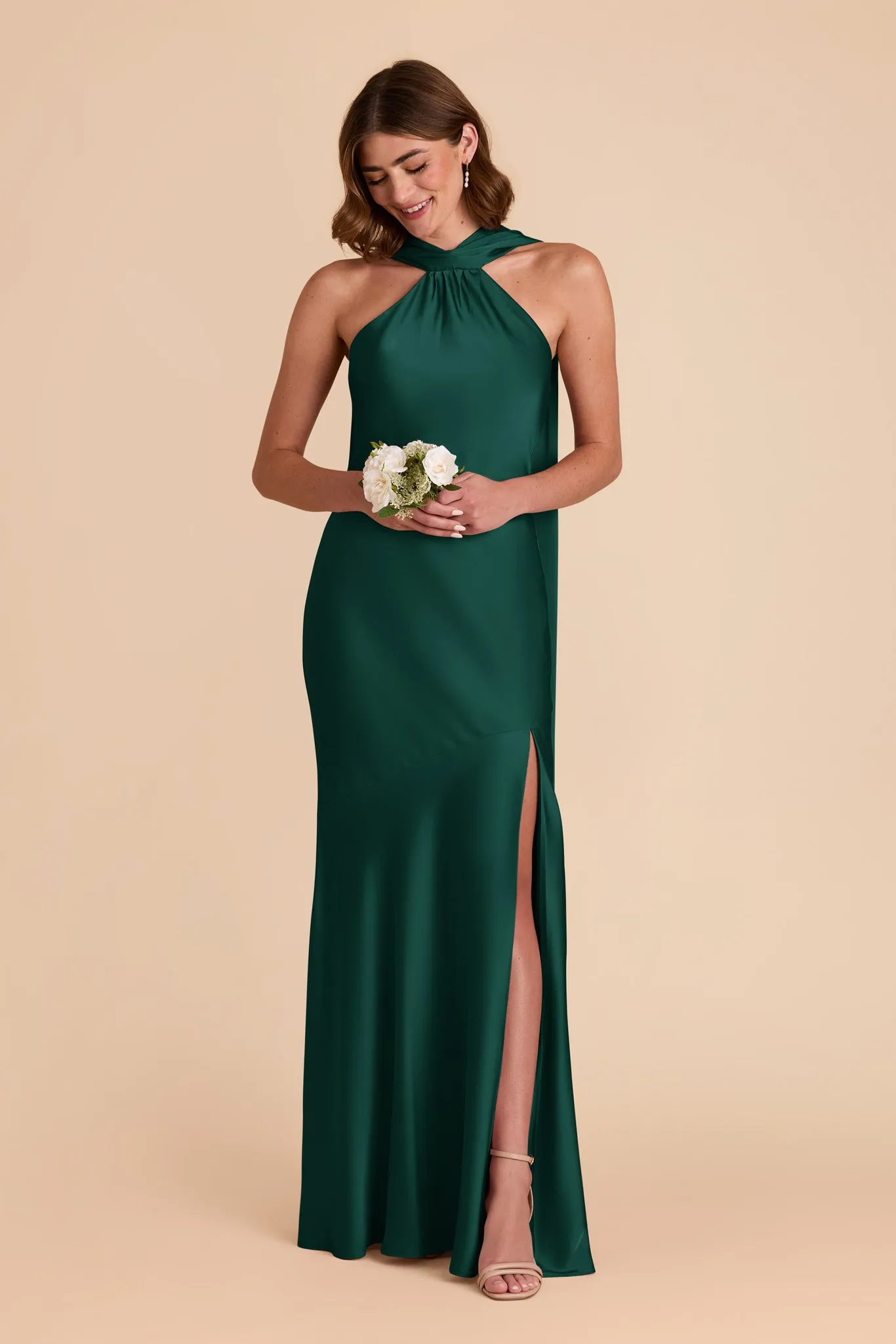 Eileen Matte Satin Dress - Emerald sold by Birdy Grey product image thumbnail 4