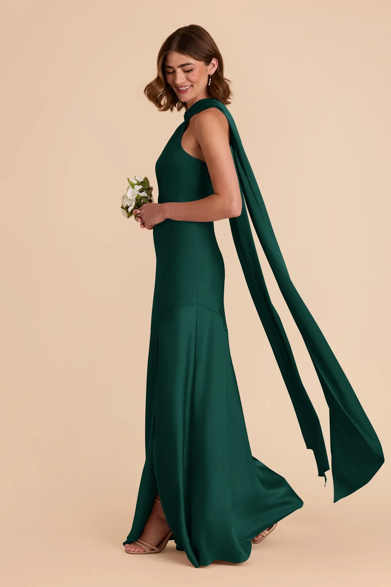 Eileen Matte Satin Dress - Emerald sold by Birdy Grey product image thumbnail 2