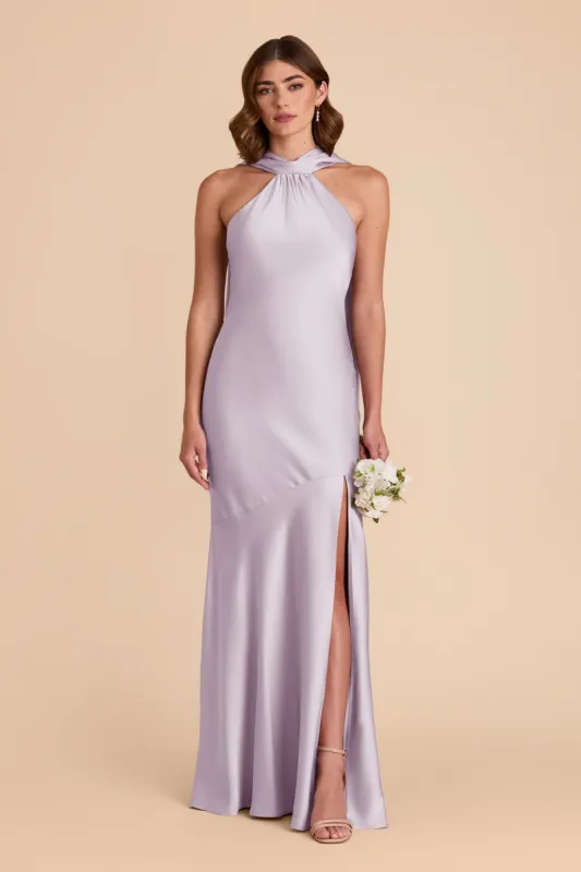 Eileen Matte Satin Dress - Dusty Lilac sold by Birdy Grey