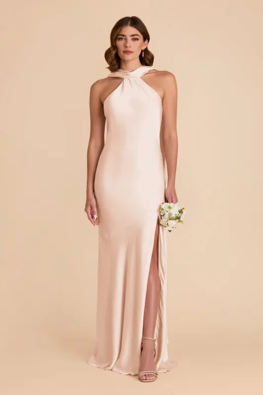 Eileen Matte Satin Dress - Champagne sold by Birdy Grey