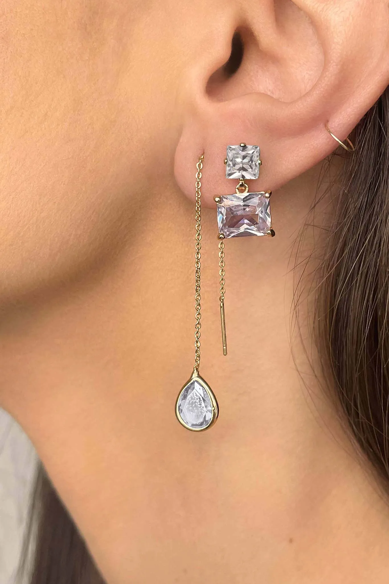 Valencia Crystal Drop Earrings - Clear Crystal sold by Birdy Grey product image thumbnail 2