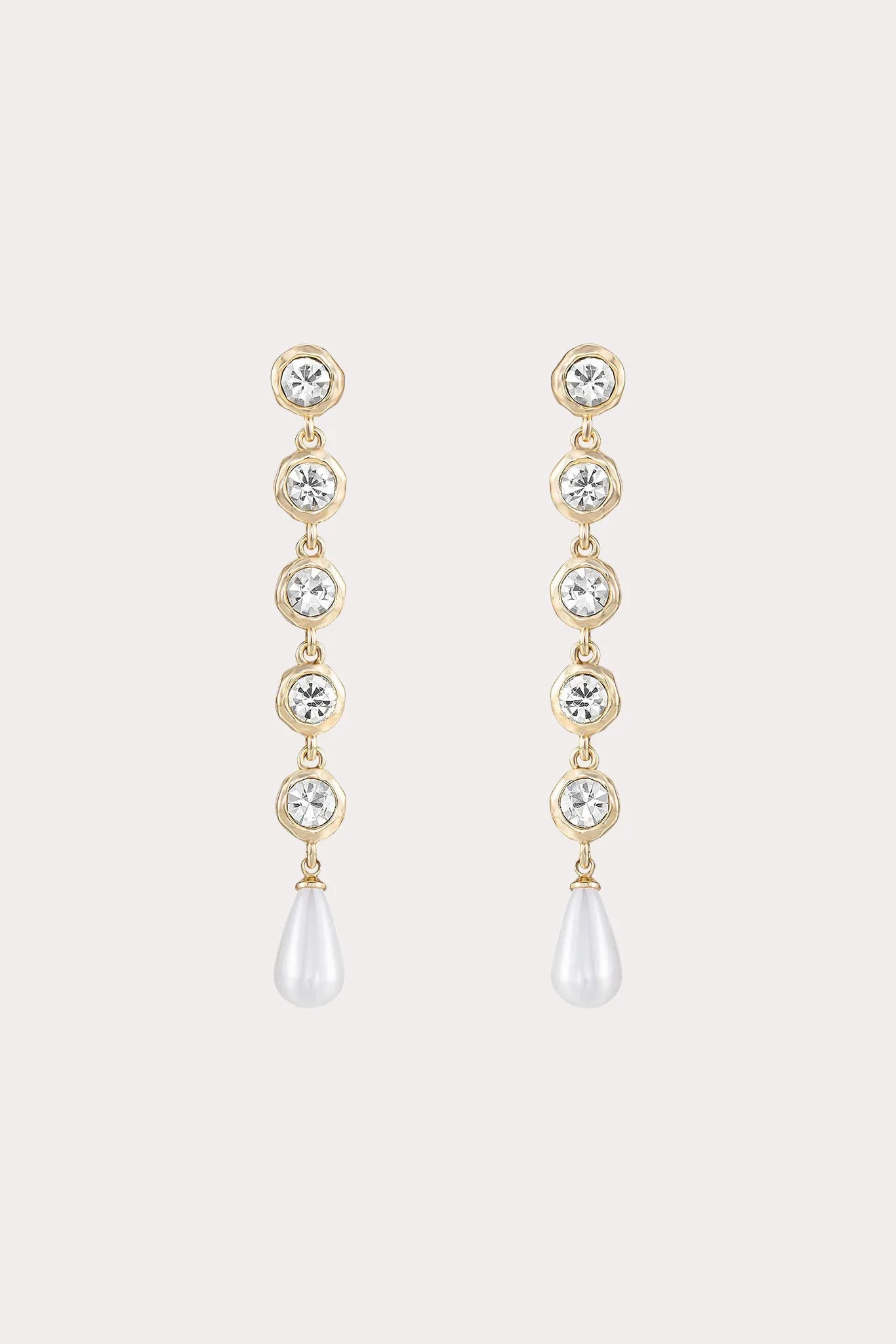 Ravello Crystal and Pearl Dangle Earrings - Clear Crystal sold by Birdy Grey