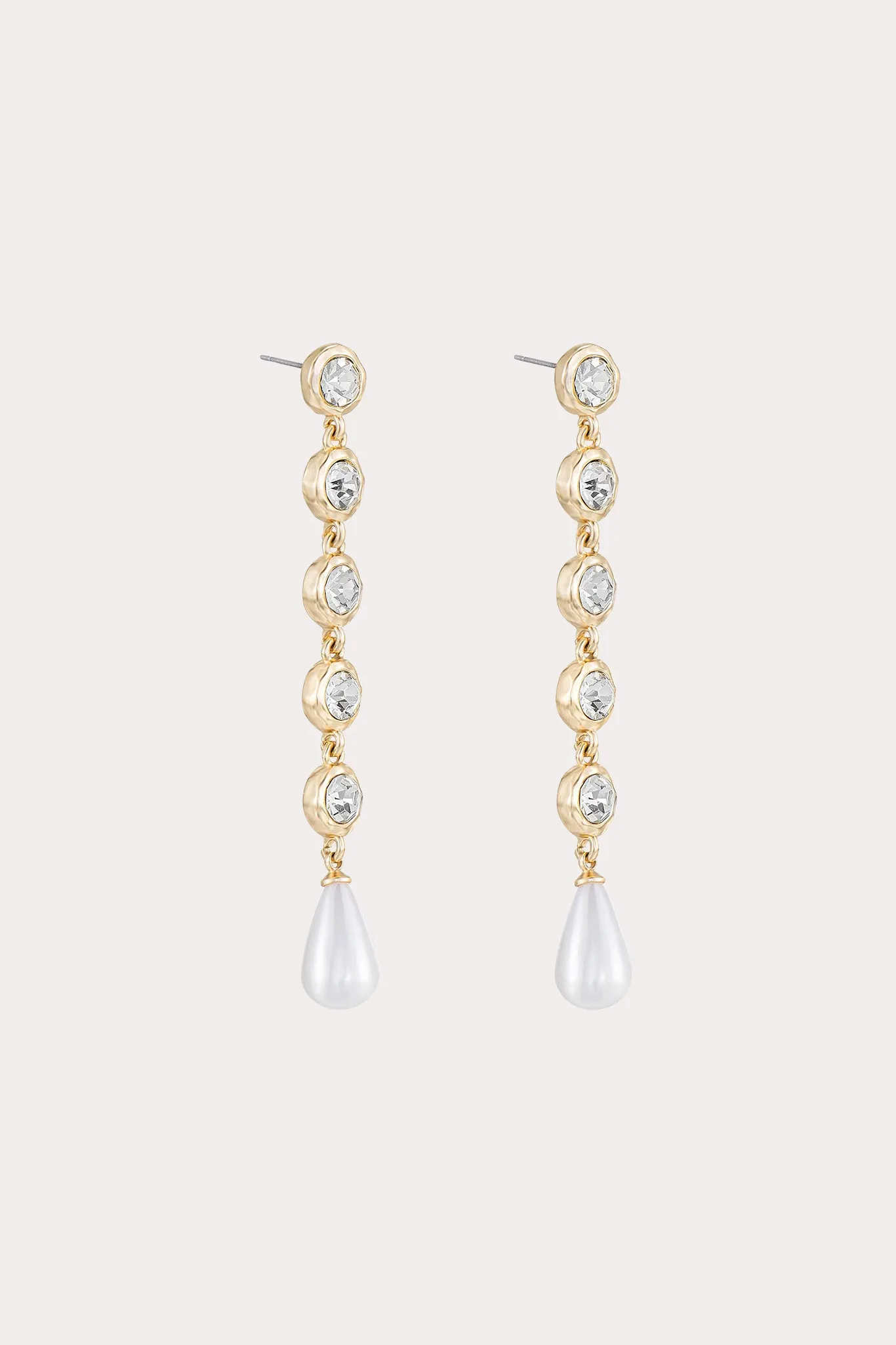 Ravello Crystal and Pearl Dangle Earrings - Clear Crystal sold by Birdy Grey product image thumbnail 3