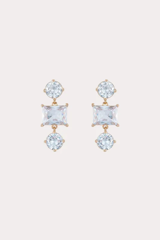 Mallorca Crystal Earrings - Gold sold by Birdy Grey