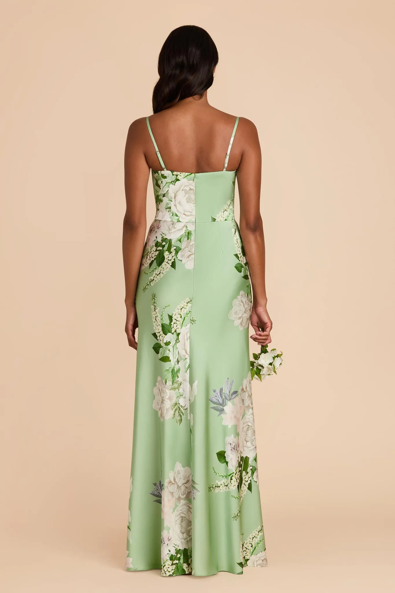 Mai Matte Satin Dress - Pistachio Garden Bloom sold by Birdy Grey product image thumbnail 4