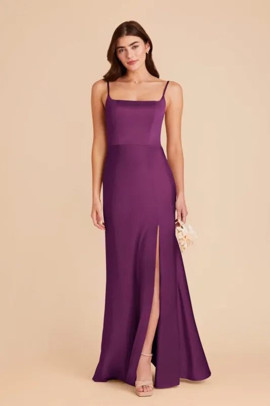 Mai Matte Satin Dress - Fig sold by Birdy Grey