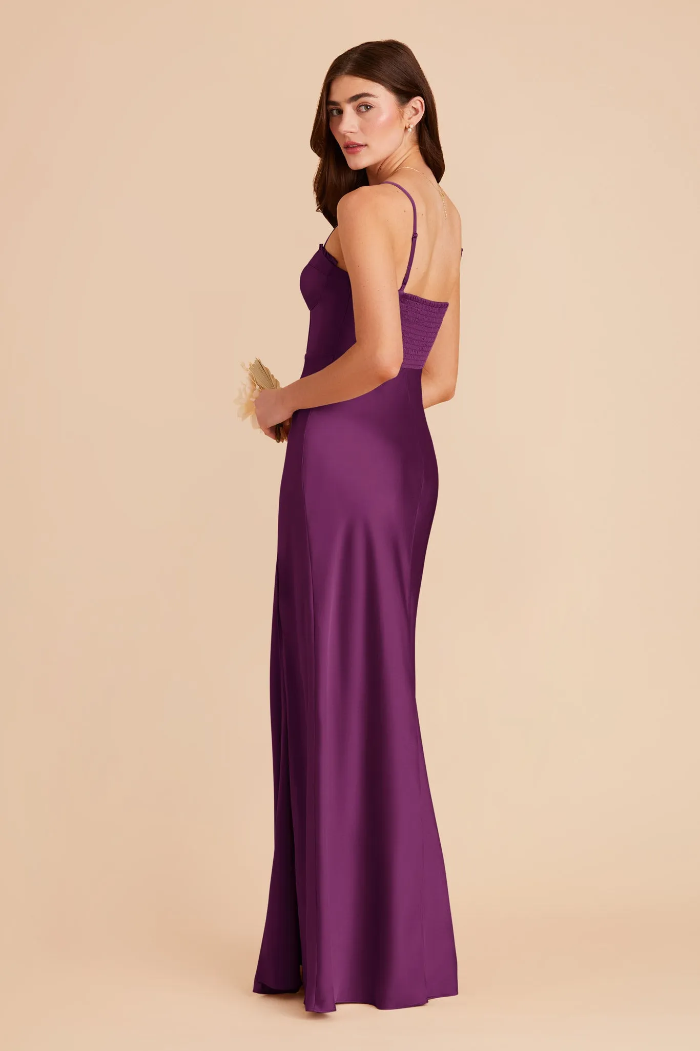 Jessica Matte Satin Dress - Fig sold by Birdy Grey product image thumbnail 5
