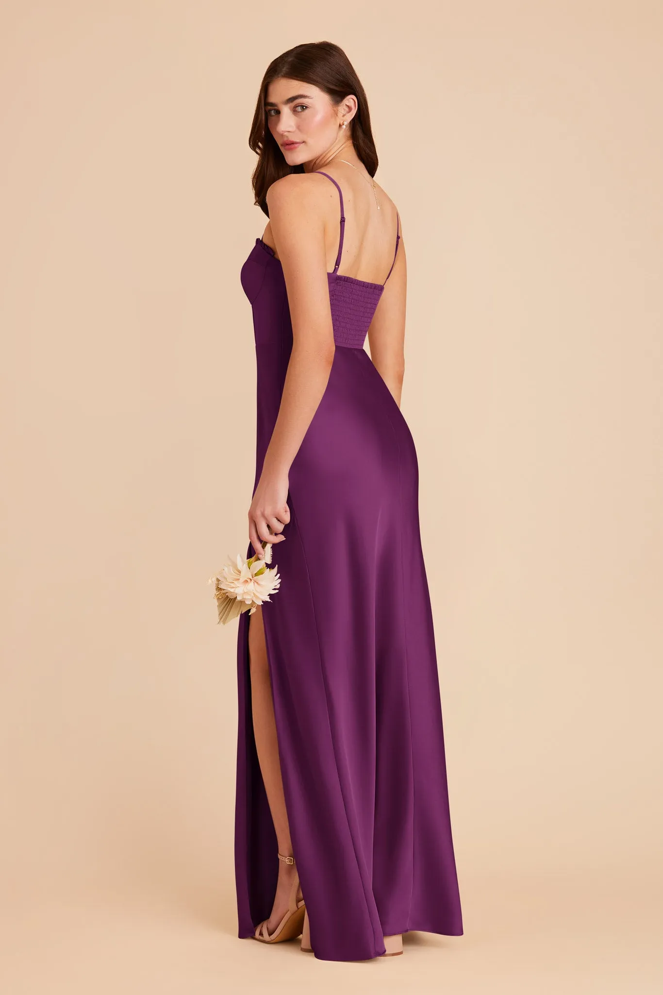 Jessica Matte Satin Dress - Fig sold by Birdy Grey product image thumbnail 4