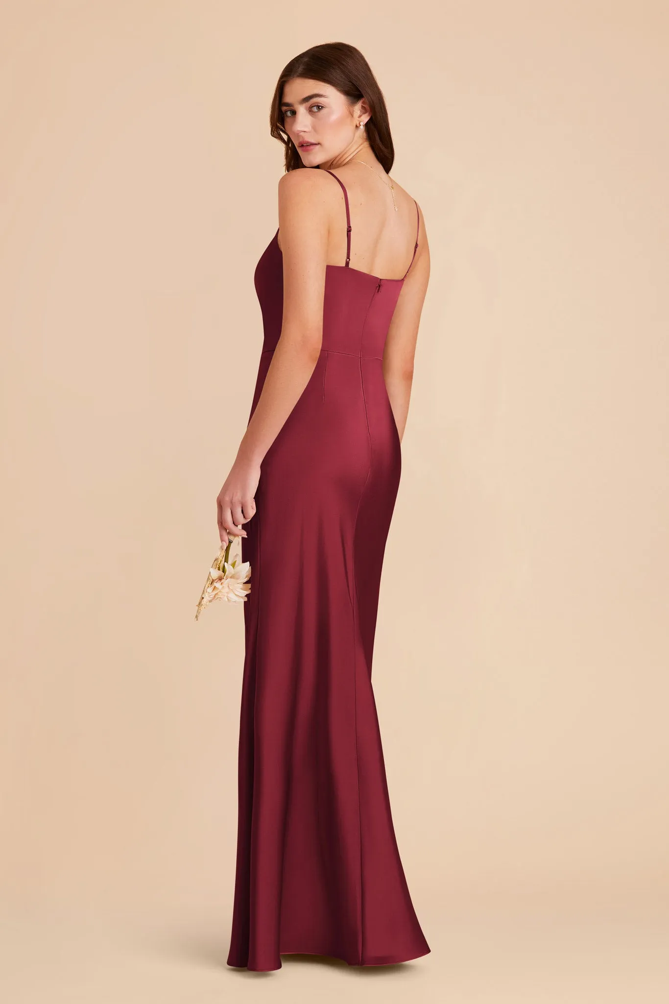 Mai Matte Satin Dress - Burgundy sold by Birdy Grey product image thumbnail 4